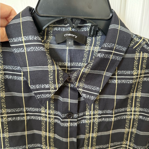 THEORY Plaid Silk Blend Mini Dress size S - Picture 3 of 6